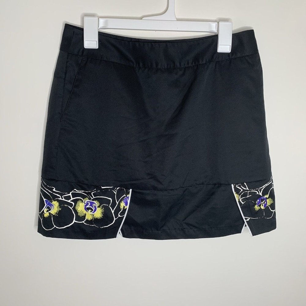 Adidas Womens Size 6 Black With Flowers Clima Cool Tennis Skort